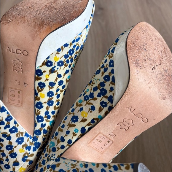 ALDO Women's US 7 EU 38 Multicolor Floral Peep-Toe Heels Stiletto - Picture 6 of 6